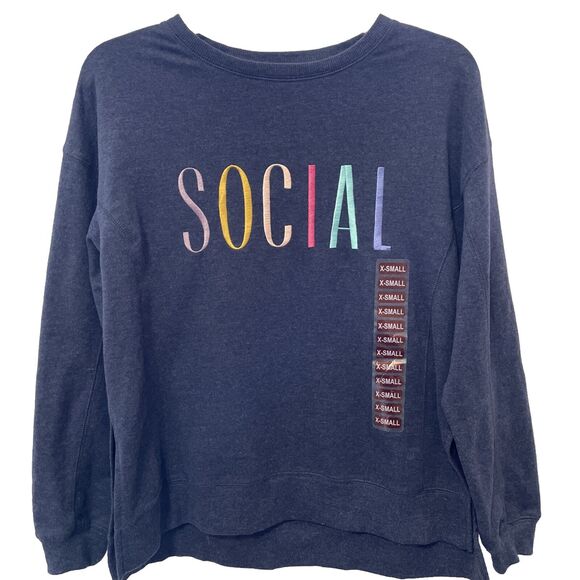 Wild Fox XS Social Sweatshirt Round Neck Long Sleeve Cozy Soft Great Gift NWOT - Picture 2 of 8